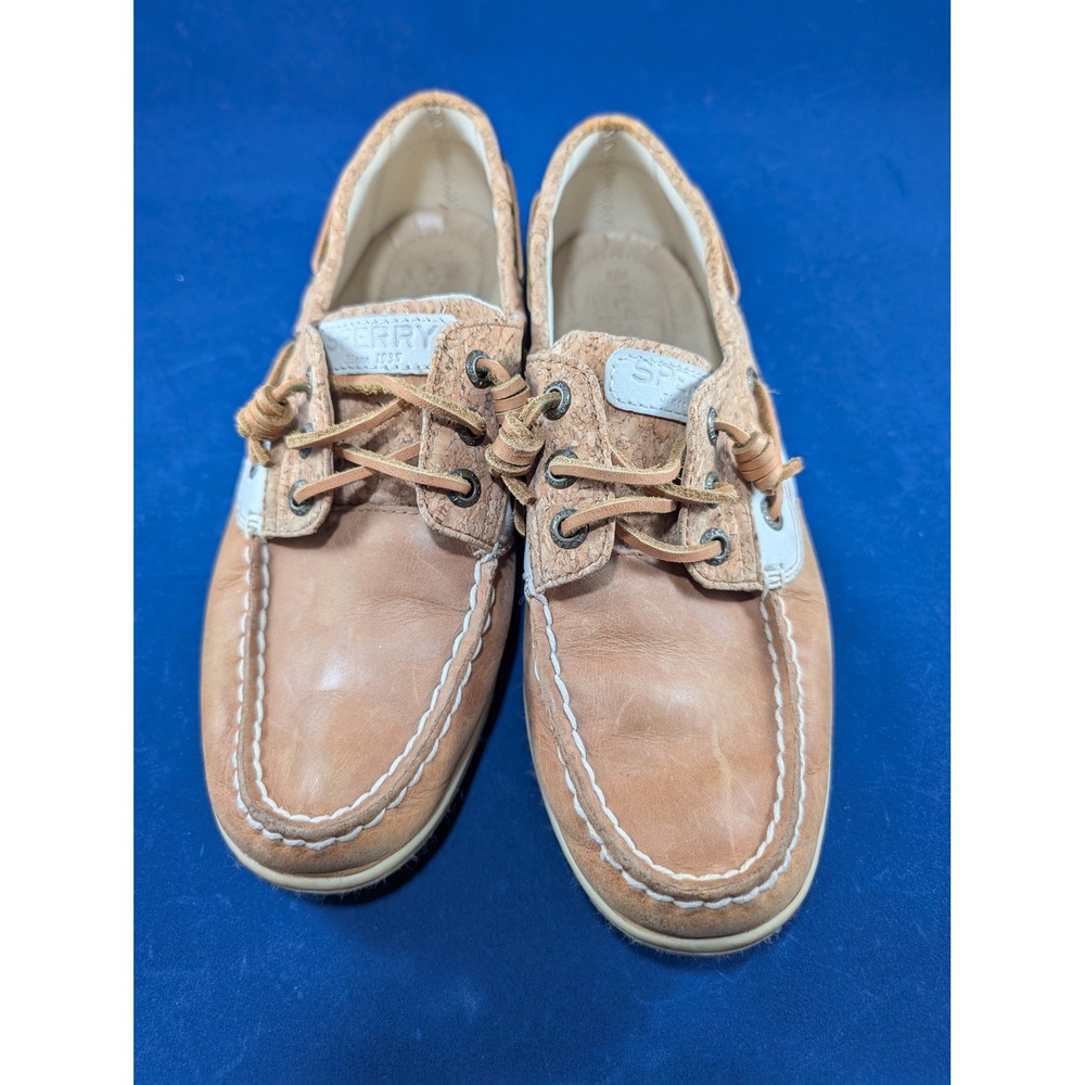 Sperry Leather Boat Shoes Cork Accents Casual Comfort Women's‎ Size 7M
